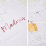 Personalised Cute Bow Ruffle Apron with Name Heart Pocket and Adjustable Neck Strap Birthday Housewarming Christmas Gift for Woman Mom Wife