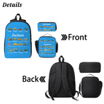Personalised Multi-Color Children's Construction Vehicle Backpack Pencil Case Lunch Bag Set with Name Back-To-School Birthday Gift for Boys Girls