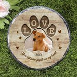 Personalized Love Pet Photo Wear-Resistant Garden Stone with Name Courtyard Decor Pet Keepsake Memorial Gift for Pet Owners Garden Lovers