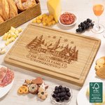 Personalized Christmas-Themed FSC Bamboo Charcuterie Cutting Board with Engraved Text and Juice Groove Housewarming Christmas Gift for Family