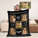 Gepersonaliseerde Multikleur Zachte Deken met Foto en Huisdierpoot met Naam en Datum Woondecoratie en Herinneringsdeken voor Huisdierliefhebbers