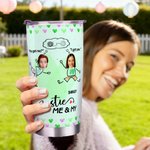 Personalized Clip Art Photos Me & My Besties 20 oz Tumbler with Name Birthday Anniversary Christmas Gift for Besties Travel Tumblers