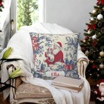 Gepersonaliseerd Kerstman Rood Print Zacht Kussenovertrek met Naam Home Decor Kerstcadeau voor Familie Vrienden