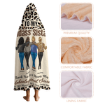 Personalized Leopard Print Cartoon Character Soft Hooded Blanket with Name Home Decor Birthday Christmas Gift for Best Friends Besties