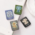 Personalisierte Multi-Flower Cross PU Leder magnetische Lesezeichen Clip mit Namen Weihnachten Geburtstag Geschenk für Bücherwürmer Lesen Liebhaber