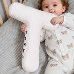 Personalised Soft Letter Plush Pillow with Name Patch Nursery Home Decor Housewarming Gift for Family Kids