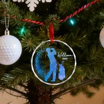 Gepersonaliseerd Glitter Golfer Silhouet Kerst Ornament met Naam en Jaar Huisboom Decoratie Kerst Cadeau voor Golfliefhebbers