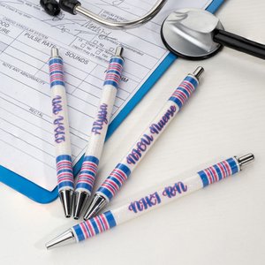 Personalized NICU Baby Blanket Design Glitter Retractable Ballpoint Pen with Text Birthday Appreciation Gift for Nurse Doctor