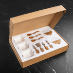 Personalized Engraved Name Date 11 Pcs Acacia Marble Cutting Board Coaster Set with Ceramic Bowl Housewarming Christmas Gift for Family Friends