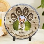 Personalized Love Pet Photo Wear-Resistant Garden Stone with Name Courtyard Decor Pet Keepsake Memorial Gift for Pet Owners Garden Lovers