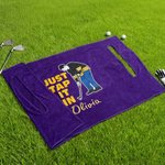 Personalised Just Tap It in Golf Cart Seat Cover with Embroidery Name Club Team Birthday Gift for Golf Player Lover
