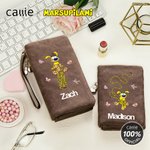 Personalized Yellow-Spotted Leopard Marsupilami Butterfly PU Leather Wallet with Name Birthday Anniversary Gift for Women | Callie × Marsupilami®