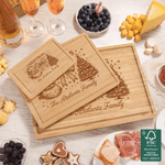 Personalized Engraved Christmas-Themed FSC Charcuterie Bamboo Cutting Board with Text and Juice Groove Housewarming Christmas Gift for Family