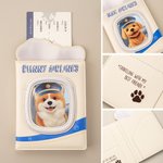 Personalised Pet Photo PU Leather Passport Holder with Name Text and Card Slots Travel Business Essential Birthday Gift for Pet Lover Traveler