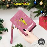 Personalized Yellow-Spotted Leopard Marsupilami Butterfly PU Leather Wallet with Name Birthday Anniversary Gift for Women | Callie × Marsupilami®