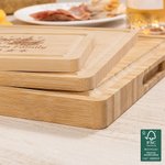 Personalized Magic Santa Claus FSC Bamboo Charcuterie Cutting Board with Engraved Text and Juice Groove Housewarming Christmas Gift for Family