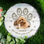 Personalized Love Pet Photo Wear-Resistant Garden Stone with Name Courtyard Decor Pet Keepsake Memorial Gift for Pet Owners Garden Lovers