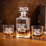 Personalized Racing Whiskey Decanter Glass Box with Engraved Text Birthday Anniversary Gift for Liquor Lovers