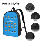 Personalised Multi-Color Children's Construction Vehicle Backpack Pencil Case Lunch Bag Set with Name Back-To-School Birthday Gift for Boys Girls