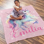 Personlig fantasi-enhörning mjuk pläd med namn perfekt för rumsdekoration baby shower födelsedagspresent till flicka
