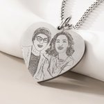 Personalizado grabado collar de la foto del corazón con el texto cumpleaños aniversario regalo para la familia amigo