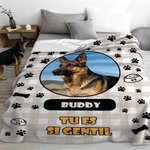 Couverture Douce Personnalisée avec 1-4 Noms Photos et Texte Cadeau Anniversaire pour Propriétaire d'Animal de Compagnie