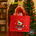 Personalized Long Tailed Marsupilami Large Capacity Jute Red Tote Bag with Name Christmas Gift for Women Girls | Callie × Marsupilami®