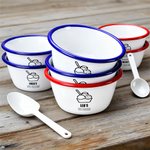 Ciotola per gelato smaltata personalizzata con nome regalo perfetto per feste di compleanno e occasioni speciali per bambini