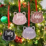 Personalized Cute Cat Face Ornament with Name Tree Decor Christmas Gift for Family Friend Cat Lover
