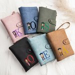 Personalised Cartoon Graduate Character Tri-fold PU Leather Wristlet Wallet with Initial and Card Holder  Graduation Birthday Gift for Women Graduates
