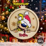 Personalised Christmas Yellow-Spotted Leopard Marsupilami Ornament with Name Tree Decor Christmas Gift for Kids | Callie × Marsupilami®