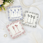 Personalized Toile De Jouy Birth Flower Ceramic Jewellery Dish with Name Birthday Thanksgiving Day Gift for Women Best Friends