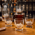 Personalised Motorbike Engraved Name Whiskey Decanter Bar Accessory Birthday Gift for Men Whiskey Lovers