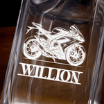 Personalised Motorbike Engraved Name Whiskey Decanter Bar Accessory Birthday Gift for Men Whiskey Lovers