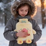 Personalisierte 1 Liter Plüsch-Wärmflasche im niedlichen Tier-Design mit Namen Wohnen Reisen Geburtstag Winter Weihnachten Geschenk für Kinder Freunde