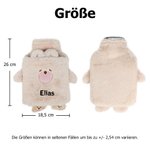 Personalisierte 1 Liter Plüsch-Wärmflasche im niedlichen Tier-Design mit Namen Wohnen Reisen Geburtstag Winter Weihnachten Geschenk für Kinder Freunde