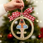 Personalisierte Cheerleader Mädchen rot karierten Bogen hölzerne Ornament mit Namen und Jahr Weihnachten Team Geburtstag Geschenk für Cheerleader