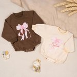Personalisierte Bow Soft Long Sleeve Baby Mädchen Onesie Sweatshirt mit Namen Baby Dusche Geburtstag Geschenk für Neugeborene neue Eltern