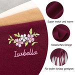 Personalisierter Bestickter Schal mit Blumenmuster Namen und Fransen Jahrestag Geburtstag Geschenk für Damen
