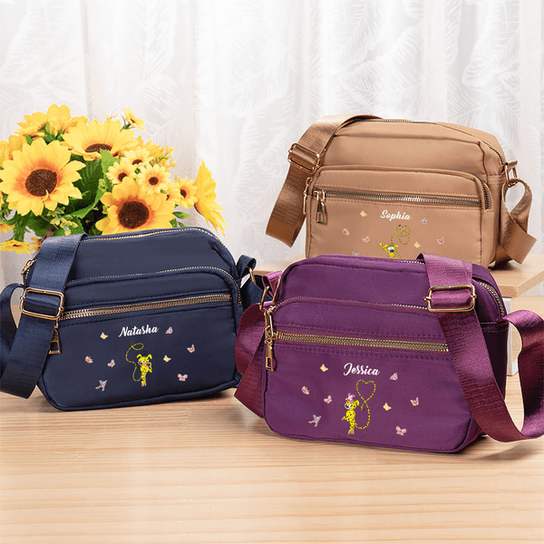 Personalised Long Tailed Leopard Marsupilami Crossbody Bag with Name Birthday Mother's Day Gift for Women Girls | Callie × Marsupilami®