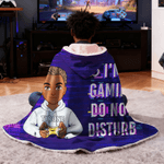 Personalised Gamepad Cartoon Character Soft Hooded Blanket with Name Home Decor Daily Use Birthday Gift for Teenagers Friends