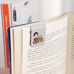 Personalisierter Magnetischer PU-Leder Lesezeichen Clip mit Blumen Bücher Cartoon-Figur Namen und Text Geburtstagsgeschenk für Buchliebhaber