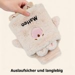 Personalisierte 1 Liter Plüsch-Wärmflasche im niedlichen Tier-Design mit Namen Wohnen Reisen Geburtstag Winter Weihnachten Geschenk für Kinder Freunde