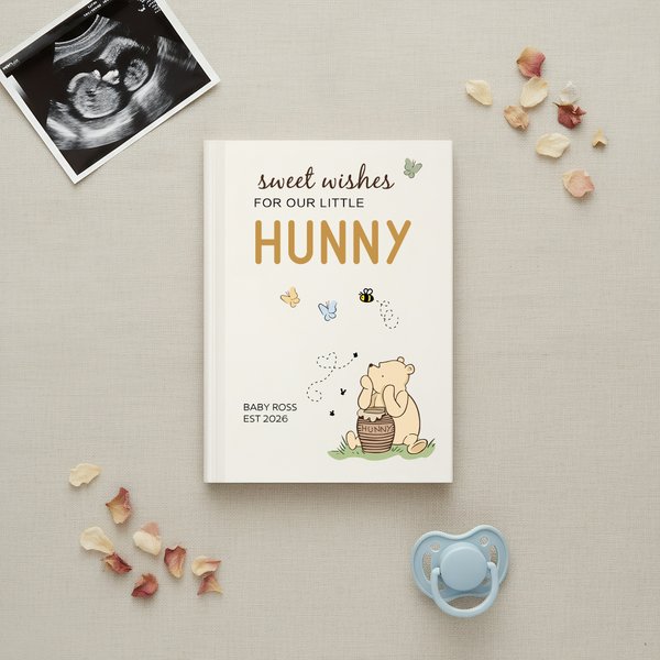 Personalized Classic Winnie the Pooh Sweet Wishes for Our Little Hunny Guestbook with Name and Year Baby Shower Gift for New Parents