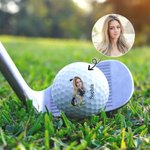Personalisierter lustiger Cartoon Gesichtsfoto Golfball mit Namen Geburtstag Sport Spieltag Geschenk für Golfer Golfliebhaber