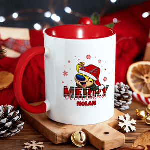 Personalized Long Tailed Marsupilami Merry Christmas 11 oz 15 oz Ceramic Mug with Name Christmas Gift for Family Friend | Callie × Marsupilami®