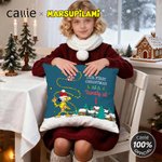 Personalized Santa-Hatted Long Tailed Marsupilami Throw Pillow Cover Home Decor Christmas Gift for Kids | Callie × Marsupilami®