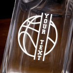 Personalized Basketball Whiskey Decanter Glass Box with Engraved Team Name and Number Birthday Anniversary Gift for Liquor Lovers