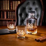 Personalized Engraved Horseshoes Horse Name Whiskey Decanter Glasses with Wooden Storage Box Bar Accessory Birthday Gift for Men Whiskey Lovers