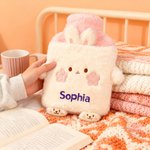 Personalisierte 1 Liter Plüsch-Wärmflasche im niedlichen Tier-Design mit Namen Wohnen Reisen Geburtstag Winter Weihnachten Geschenk für Kinder Freunde